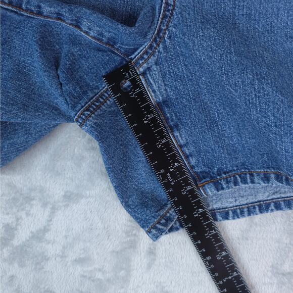 Venezia Jeans Shorts Womens 14 Blue Mid Rise Lace Up Cotton Denim‎ Medium Wash - Picture 6 of 9